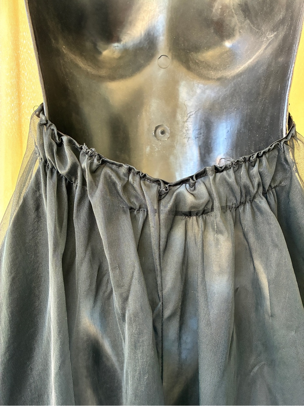 Vintage 60s Chiffon & Lace Halter Maxi Lingerie Night Gown XS - Picture 7 of 14